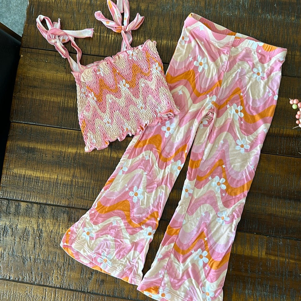 DREAM BIG LITTLE CO GROOVY FLORAL DREAM SMOCKED FLARE SET